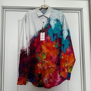 Brand New!! Robert Graham Multi Color Dress Shirt